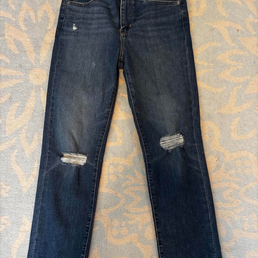 Levi’s distressed straight leg jeans